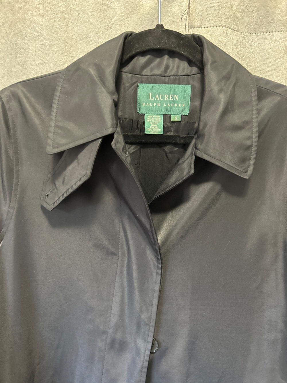 LAUREN RALPH LAUREN BLACK TRENCH COAT SIZE SMALL - Picture 3 of 16